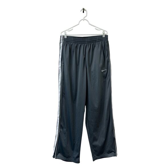 Nike Mens Sz XL Gray & White Polyester Basketball Pants Workout Y2K Logo 90s - Picture 1 of 6